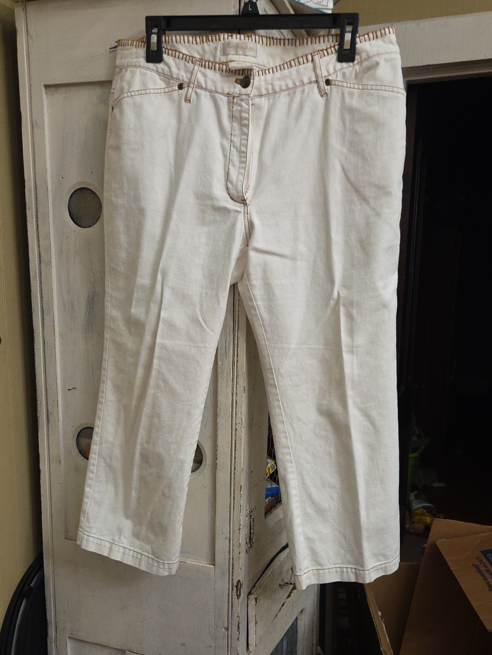 Carven Cream Straight-Leg Cotton Chinos